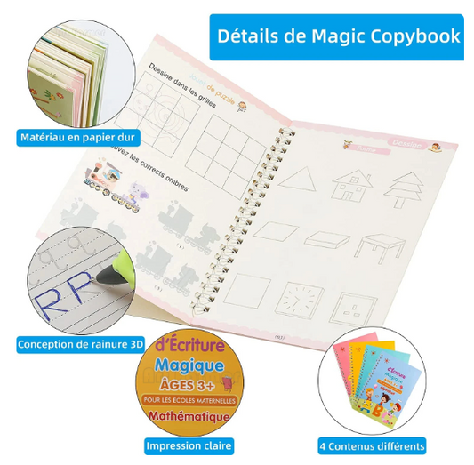 Cahier Montessori - Unitaire avec stylo magique